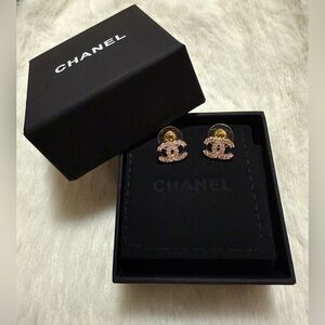 Monogram Crystal CC Fashion Jewelry Goldtone